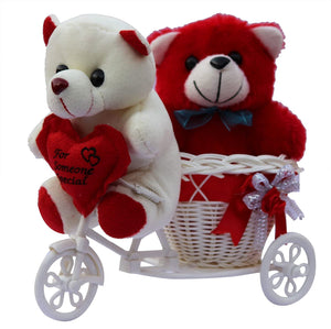 Anishoptm Two Cute Teddy With A Tricycle Gift Set.