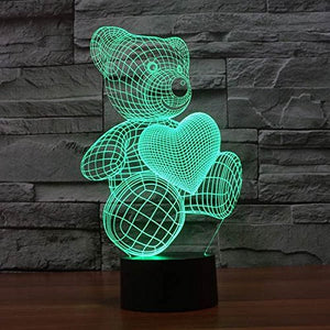 3D Illusion LED Lamp Teddy